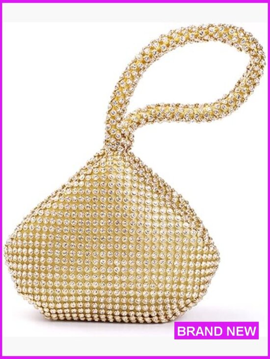 Handbags - Rhinestone Triangle Wristlet Evening Bag Elegant Glitter Prom Party Purse